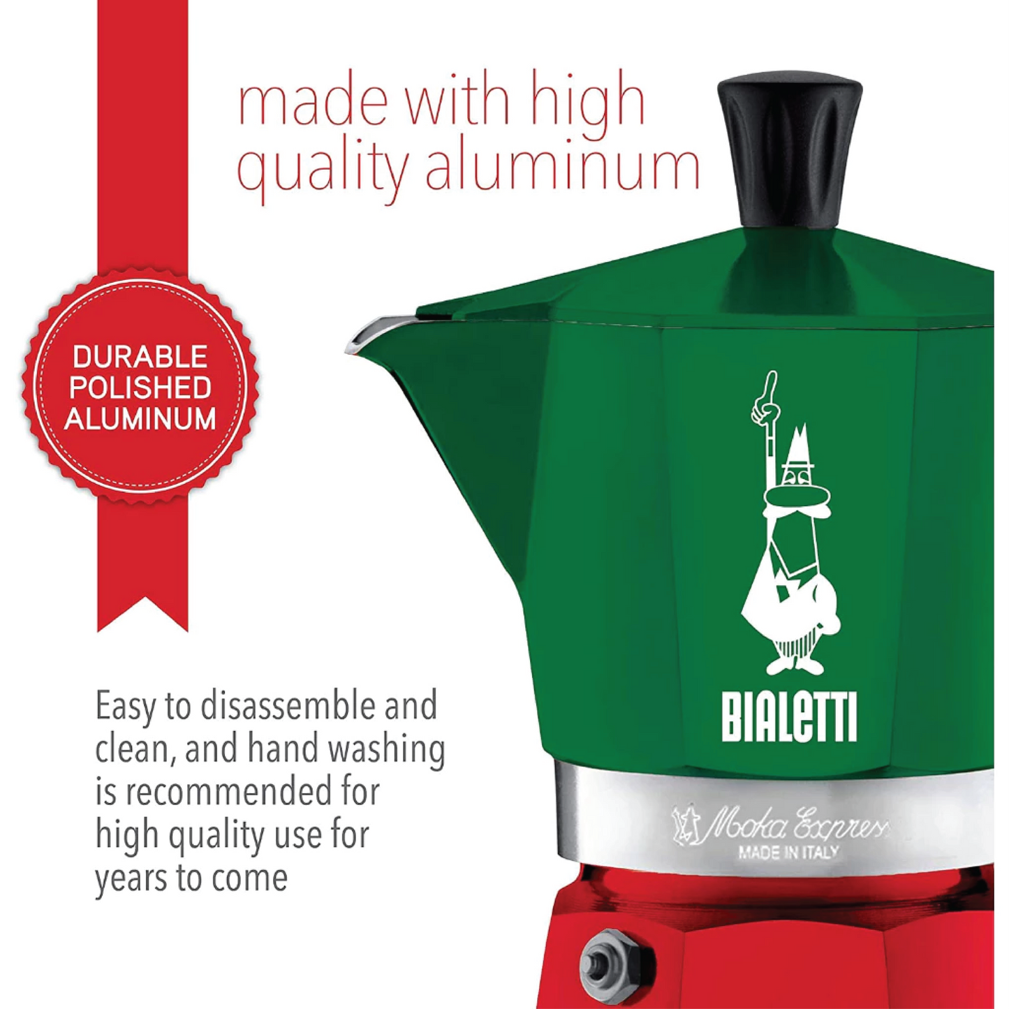 Bialetti Moka Italia Moka Pot Espresso Coffee Maker 3 Cups 130ML