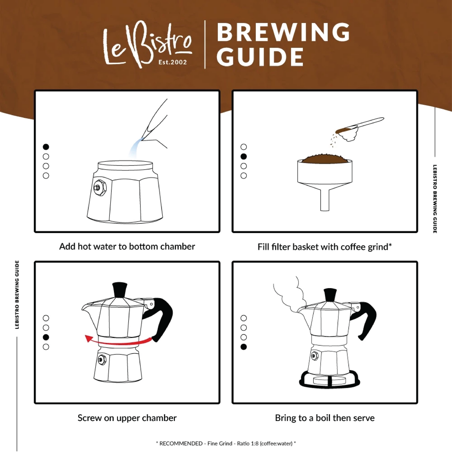 Bialetti Moka Italia Moka Pot Espresso Coffee Maker 3 Cups 130ML