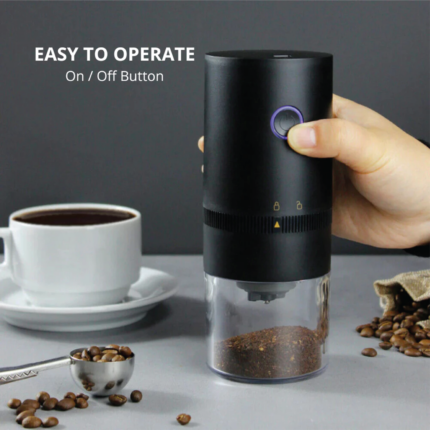 High Performance Rechargeable Portable Electric Coffee Burr Grinder