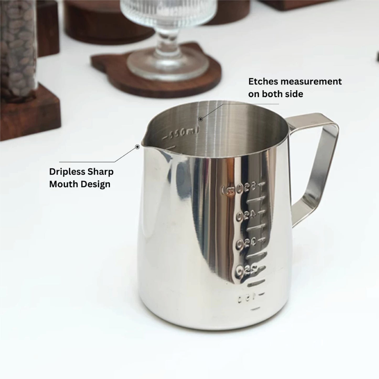 High Quality Espresso Milk Frothing Pitcher, Stainless Steel 350ML / 600ML