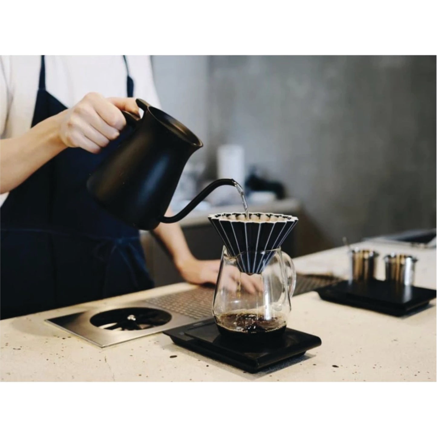 Origami Style Japan Designed Ceramic Dripper with Wooden Holder (1 - 2 Cups)