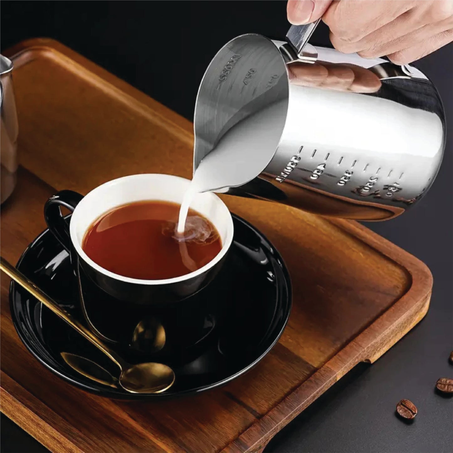 High Quality Espresso Milk Frothing Pitcher, Stainless Steel 350ML / 600ML