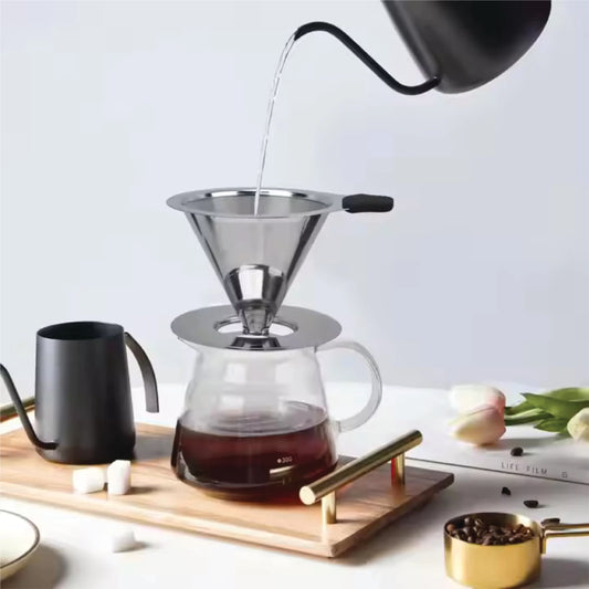 Stainless Steel Paperless V60 Coffee Dripper (2 - 4 Cups)
