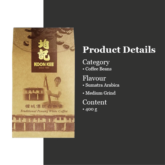 KOON KEE Premium Sumatra Arabica Coffee Beans, 400 G, Medium Grind
